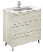 SONAS Brava 80cm Nature White 3 Drawer Floor Standing Vanity Unit image