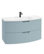 SONAS Arc 100cm Morning Sky Blue Matt 2 Drawer Wall Hung Vanity Unit image