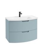 SONAS Arc 80cm Morning Sky Blue Matt 2 Drawer Wall Hung Vanity Unit image