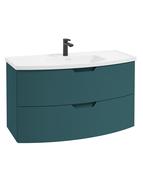 SONAS Arc 100cm Ocean Blue Matt 2 Drawer Wall Hung Vanity Unit image