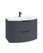 SONAS Arc 80cm Night Sky Blue Matt 2 Drawer Wall Hung Vanity Unit image