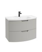 SONAS Arc 80cm Artic Grey Matt 2 Drawer Wall Hung Vanity Unit image