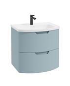 SONAS Arc 60cm Morning Sky Blue Matt 2 Drawer Wall Hung Vanity Unit image