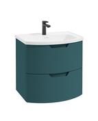 SONAS Arc 60cm Ocean Blue Matt 2 Drawer Wall Hung Vanity Unit image