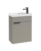 SONAS Stockholm 50cm Wall Hung Cloakroom Vanity Unit Khaki Matt- Matt Black Hardware image