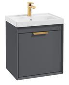 SONAS Fjord 50cm Wall Hung Vanity Unit Midnight Grey Matt- Brushed Gold Hardware image