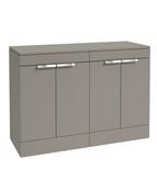 SONAS STOCKHOLM 120cm Floor Standing Four Door Matt Khaki Countertop Vanity Unit - Brushed Chrome Handle image
