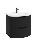 SONAS ARC 60cm 2 Drawer Wall Hung Vanity Unit Matt Black -Matt Basin image