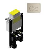 SONAS Fast Fix Frame with Top &amp; Front Access for Wall Hung WC with Brushed Nickle Circular Flush Plate image