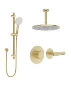 SONAS HAKK Thermostatic Shower Set 1 Brushed Gold with Ceiling Arm image