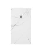 SONAS UNITY Rectangle  Shower Tray White Marble &amp; Waste image