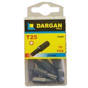 Dargan 25mm T25 Screwdriver Bits, Anti-Skid Tip. 10 per pack. image