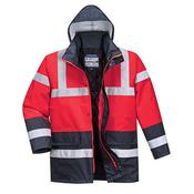 S466 - Hi-Vis Contrast Winter Traffic Jacket Red/Navy image
