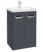 FREYA Floorstanding 60cm Two Door Unit Matt Night Sky Blue &amp; Handles