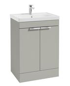 STOCKHOLM Floorstanding 60cm Two Door Unit Matt Arctic Grey &amp; Handles