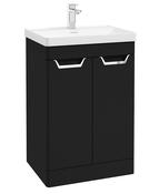 FREYA Floorstanding 60cm Two Door Unit Matt Black &amp; Handles