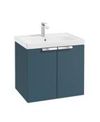STOCKHOLM Wall Hung 60cm Two Door Unit Matt Ocean Blue &amp; Handles