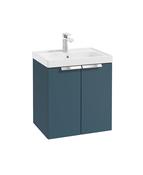 STOCKHOLM Wall Hung 50cm Two Door Unit Matt Ocean Blue &amp; Handles