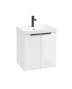 STOCKHOLM Wall Hung 50cm Two Door Unit Gloss White &amp; Handles