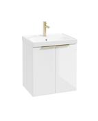 STOCKHOLM Wall Hung 50cm Two Door Unit Gloss White &amp; Handles