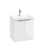 STOCKHOLM Wall Hung 50cm Two Door Unit Gloss White &amp; Handles