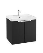 STOCKHOLM Wall Hung 60cm Two Door Unit Matt Black &amp; Handles