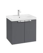 STOCKHOLM Wall Hung 60cm Two Door Unit Matt Midnight Grey &amp; Handles