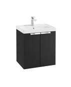 STOCKHOLM Wall Hung 50cm Two Door Unit Matt Black &amp; Handles