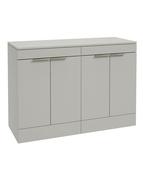 STOCKHOLM Floorstanding 120cm Four Door Countertop Unit Matt Arctic Grey &amp; Handle image