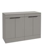 STOCKHOLM Floorstanding 120cm Four Door Countertop Unit Matt Khaki &amp; Handle image