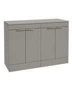 STOCKHOLM Floorstanding 120cm Four Door Countertop Unit Matt Khaki &amp; Handle image