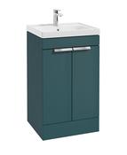STOCKHOLM Floorstanding 50cm Two Door Unit Matt Ocean Blue &amp; Handles image