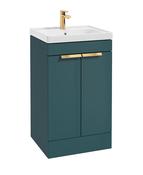 STOCKHOLM Floorstanding 50cm Two Door Unit Matt Ocean Blue &amp; Handles image