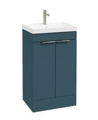 STOCKHOLM Floorstanding 50cm Two Door Unit Matt Ocean Blue &amp; Handles image