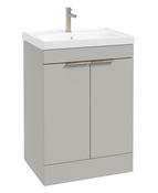 STOCKHOLM Floorstanding 60cm Two Door Unit Matt Arctic Grey &amp; Handles