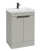 STOCKHOLM Floorstanding 60cm Two Door Unit Matt Arctic Grey &amp; Handles