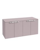 STOCKHOLM Wall Hung 120cm Four Door Countertop Unit Matt Cashmere Pink &amp; Handle image