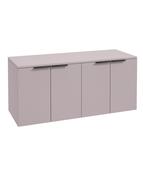 STOCKHOLM Wall Hung 120cm Four Door Countertop Unit Matt Cashmere Pink &amp; Handle image