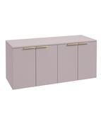 STOCKHOLM Wall Hung 120cm Four Door Countertop Unit Matt Cashmere Pink &amp; Handle image
