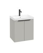 STOCKHOLM Wall Hung 50cm Two Door Unit Matt Arctic Grey &amp; Handles image