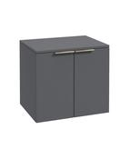 STOCKHOLM Wall Hung 60cm Two Door Countertop Unit Matt Midnight Grey &amp; Handles image