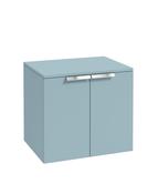 STOCKHOLM Wall Hung 60cm Two Door Countertop Unit Matt Morning Sky Blue &amp; Handles image