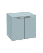 STOCKHOLM Wall Hung 60cm Two Door Countertop Unit Matt Morning Sky Blue &amp; Handles image