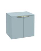 STOCKHOLM Wall Hung 60cm Two Door Countertop Unit Matt Morning Sky Blue &amp; Handles image