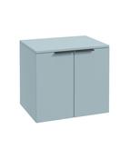 STOCKHOLM Wall Hung 60cm Two Door Countertop Unit Matt Morning Sky Blue &amp; Handles image