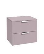 STOCKHOLM Wall Hung 60cm Two Drawer Countertop Unit Matt Cashmere Pink &amp; Handles image