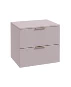 STOCKHOLM Wall Hung 60cm Two Drawer Countertop Unit Matt Cashmere Pink &amp; Handles image