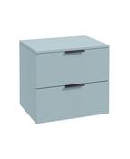 STOCKHOLM Wall Hung 60cm Two Drawer Countertop Unit Matt Morning Sky Blue &amp; Handles image