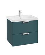 STOCKHOLM Wall Hung 60cm Two Drawer Unit Matt Ocean Blue &amp; Handles image