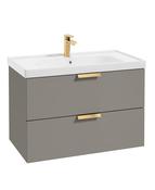 STOCKHOLM Wall Hung 80cm Two Drawer Unit Matt Khaki &amp; Handles image